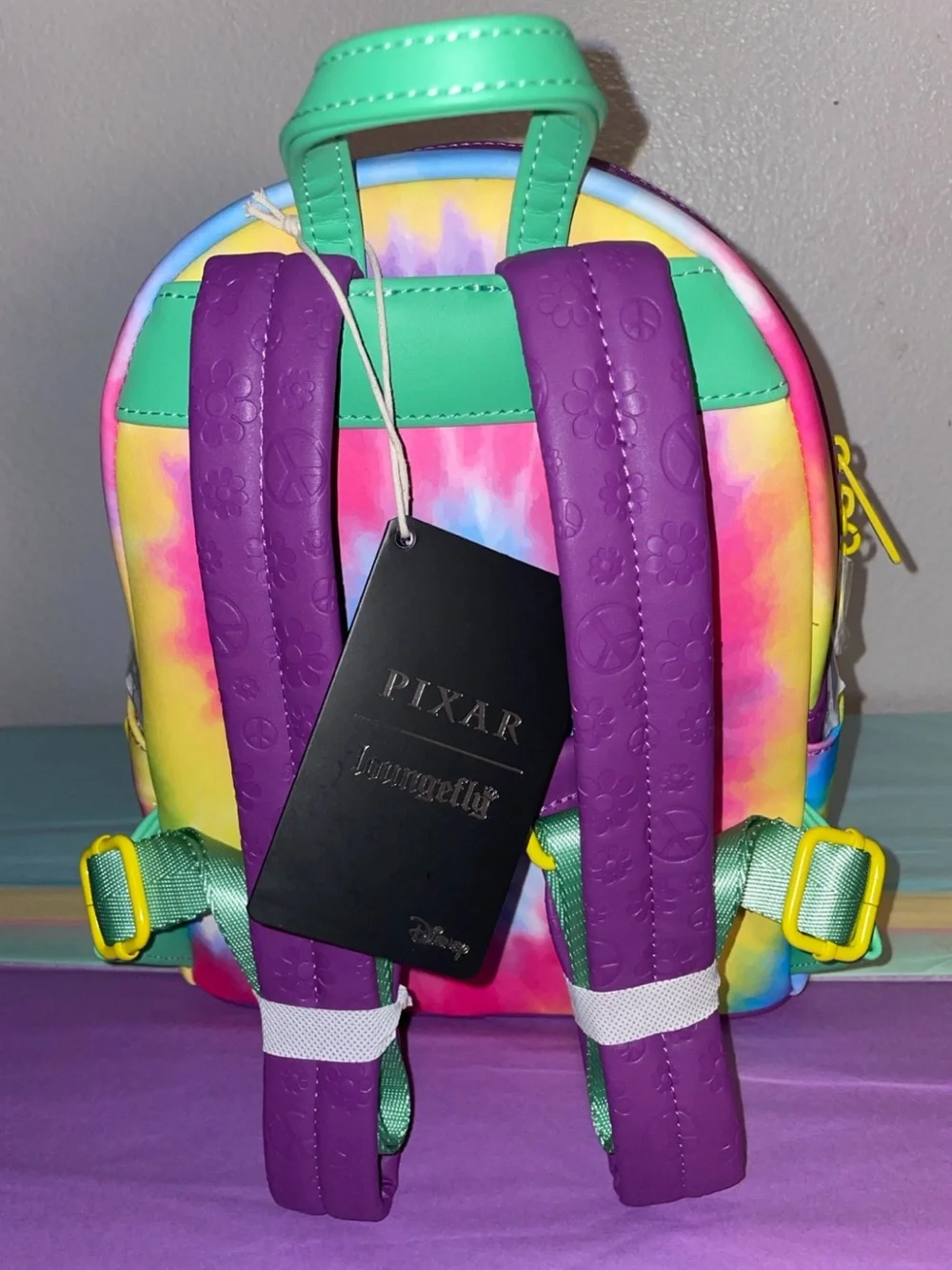 Loungefly Disney Pixar Cars Fillmore Good Vibes Groovy Tie Dye Mini Backpack